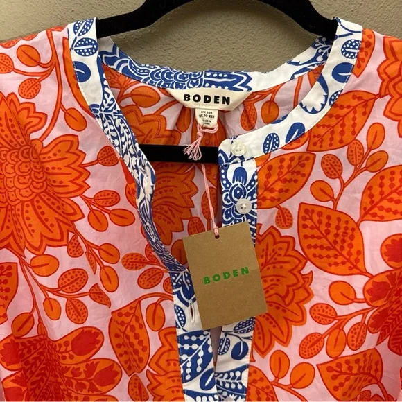 NWT Boden | Alba Tiered Firecracker Gardenia Swirl Cotton Maxi Dress Sz 20-22R - Picture 5 of 11